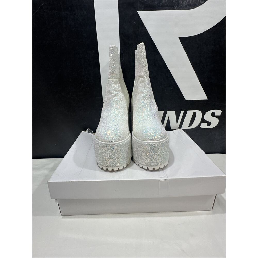 Y.R.U. Krush Platform Boots in White Glitter - Size 10 - Picture 2 of 9